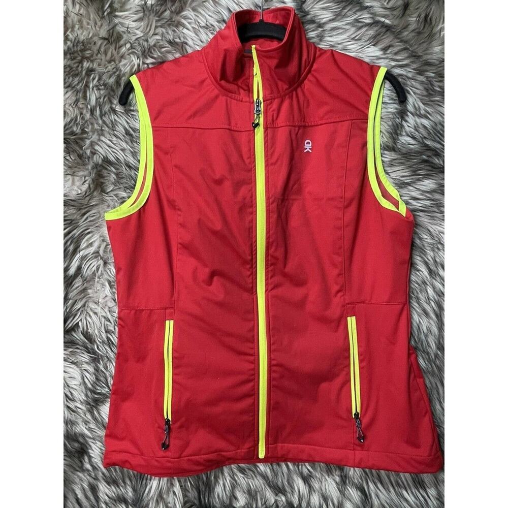 Little Donkey Andy Full Zip‎ Polyester Red withYellow Vest Women's Size L